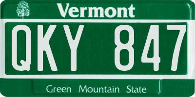 VT license plate QKY847