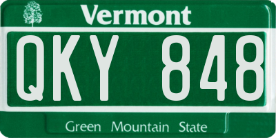 VT license plate QKY848