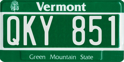 VT license plate QKY851