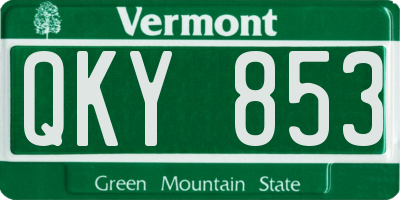 VT license plate QKY853