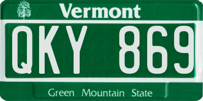 VT license plate QKY869