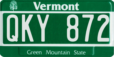 VT license plate QKY872