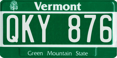 VT license plate QKY876