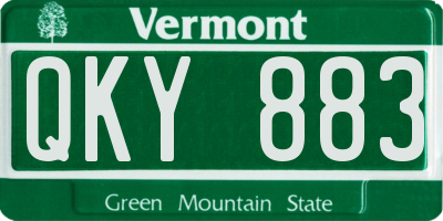 VT license plate QKY883