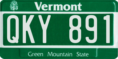 VT license plate QKY891