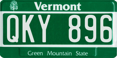 VT license plate QKY896