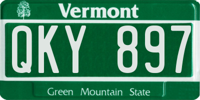 VT license plate QKY897