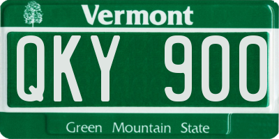 VT license plate QKY900