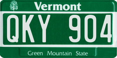 VT license plate QKY904