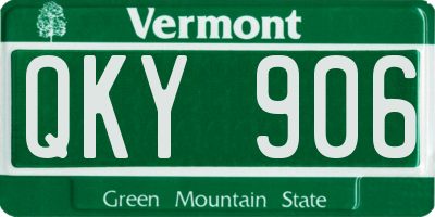 VT license plate QKY906