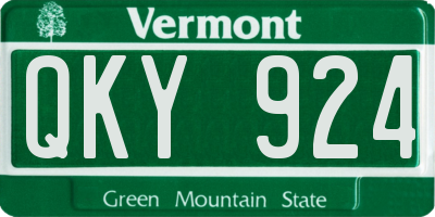 VT license plate QKY924