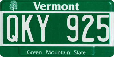 VT license plate QKY925