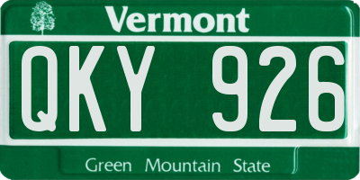VT license plate QKY926