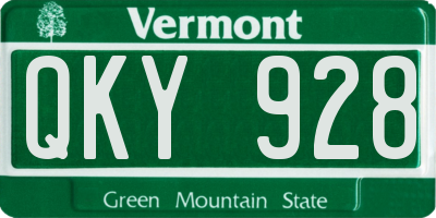 VT license plate QKY928
