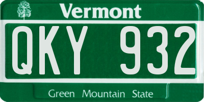 VT license plate QKY932
