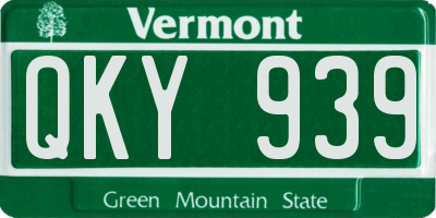 VT license plate QKY939