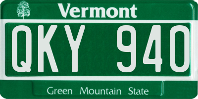 VT license plate QKY940