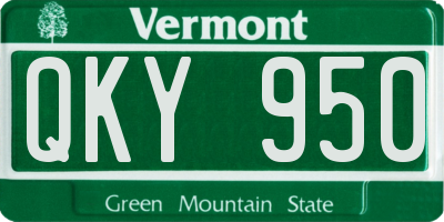 VT license plate QKY950
