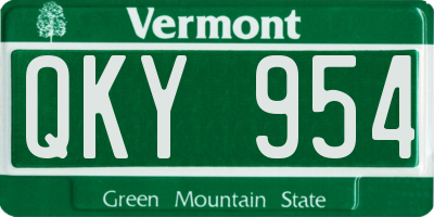 VT license plate QKY954