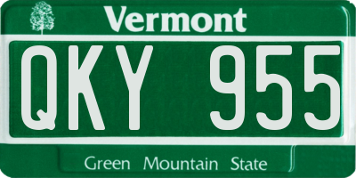VT license plate QKY955
