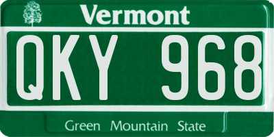 VT license plate QKY968