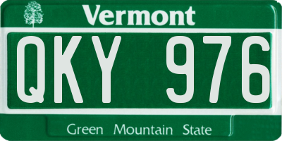 VT license plate QKY976