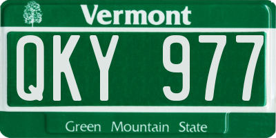 VT license plate QKY977