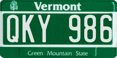 VT license plate QKY986