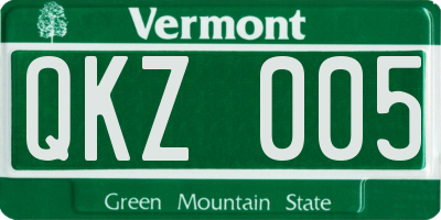 VT license plate QKZ005