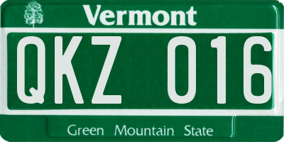 VT license plate QKZ016