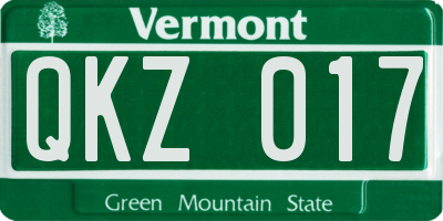 VT license plate QKZ017
