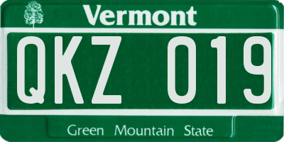 VT license plate QKZ019