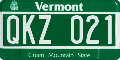 VT license plate QKZ021
