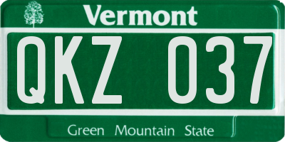 VT license plate QKZ037