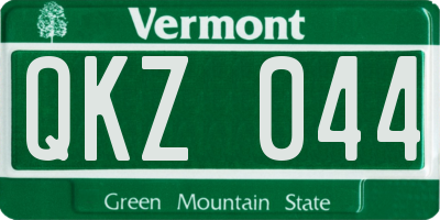 VT license plate QKZ044