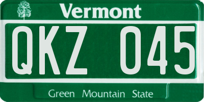 VT license plate QKZ045