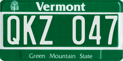 VT license plate QKZ047