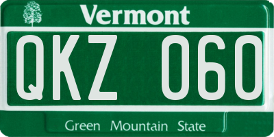 VT license plate QKZ060