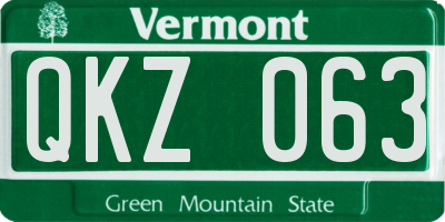 VT license plate QKZ063