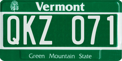 VT license plate QKZ071