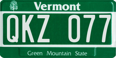 VT license plate QKZ077