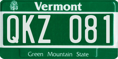 VT license plate QKZ081