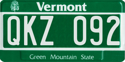 VT license plate QKZ092