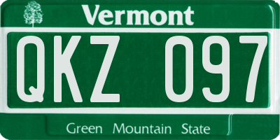 VT license plate QKZ097