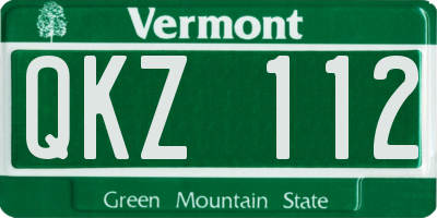 VT license plate QKZ112