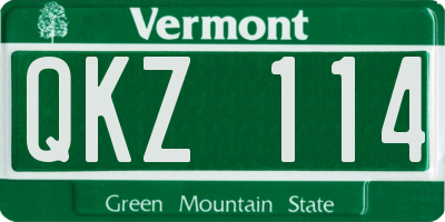 VT license plate QKZ114