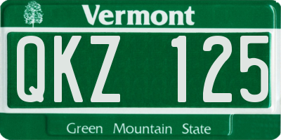 VT license plate QKZ125