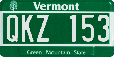 VT license plate QKZ153
