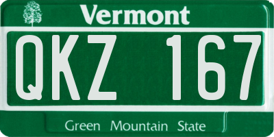 VT license plate QKZ167