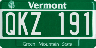 VT license plate QKZ191